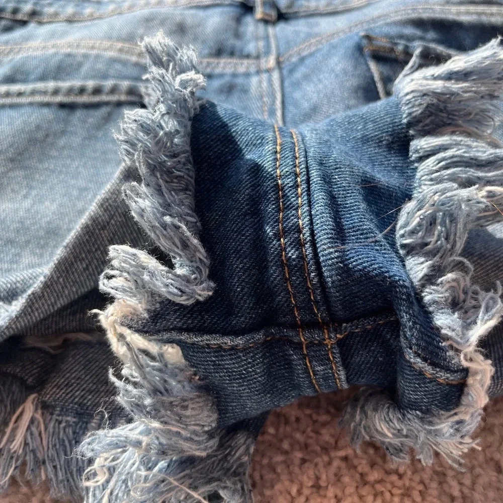 Pacsun Los Angeles High Rise Festival Denim Jean Shorts SIZE 28 distressed - Picture 6 of 6